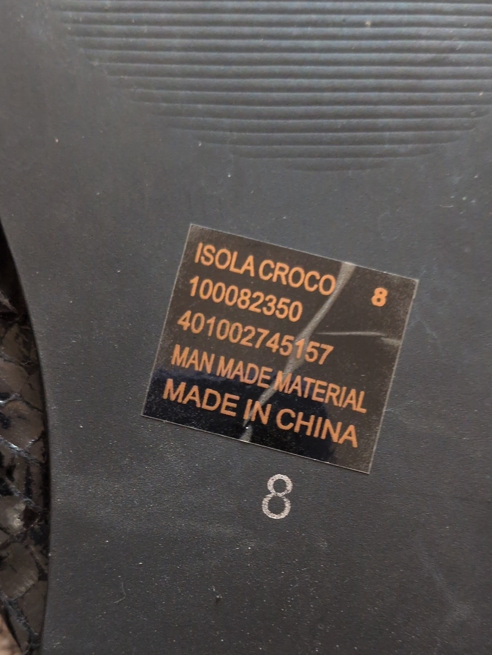 Chico's Isola Croco Black Sandals Size 8 - Picture 3 of 3